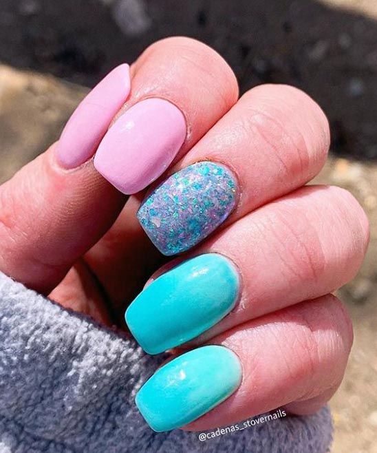 Yellow and Blue Nail Ideas East