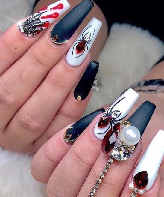 BLACK AND RED HALLOWEEN NAIL IDEAS