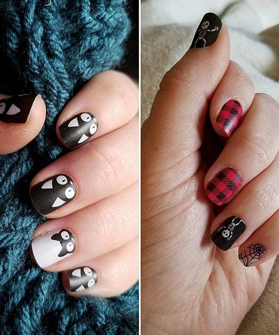 HALLOWEEN BLACK AND RED NAILS