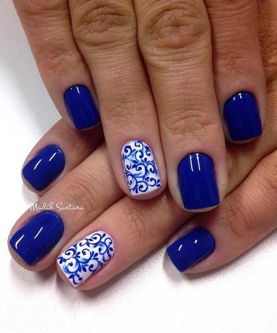 Acrylic Nail Designs Royal Blue