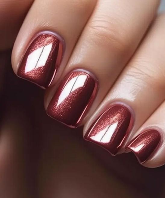 Acrylic Nails Burgundy and Gold