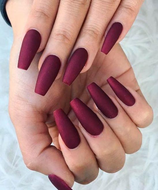 Almond Burgundy Nails