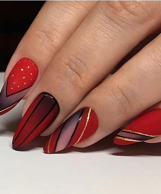 Almond Nail Designs Red