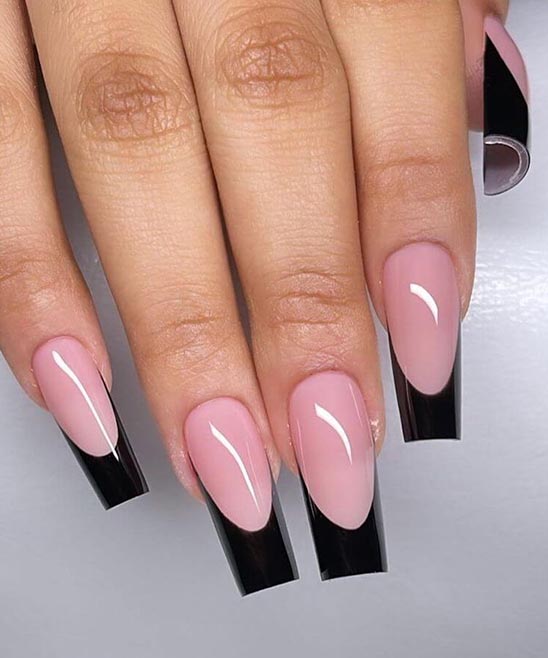 Almond Red French Tip Nails
