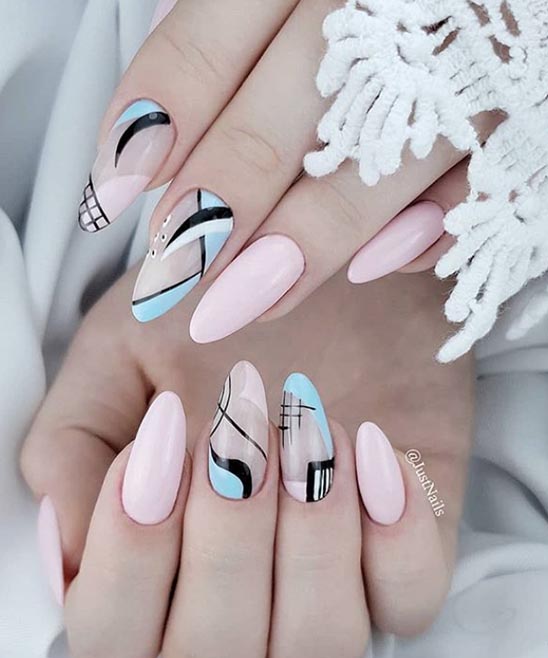 Almond Shaped Nails Short French Tip
