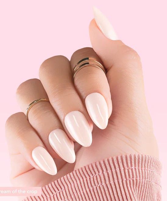 Almond Short French Tip Acrylic Nails