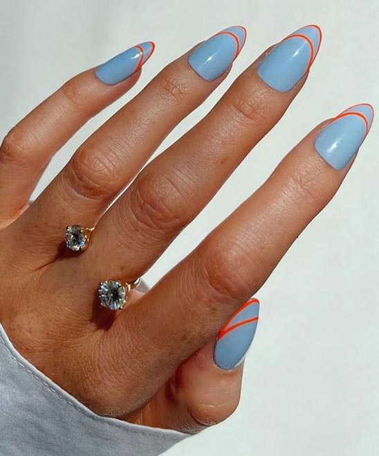 Baby Blue Acrylic Nails Coffin Design
