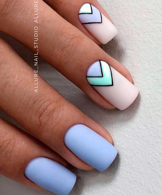 Baby Blue Acrylic Nails Coffin Design