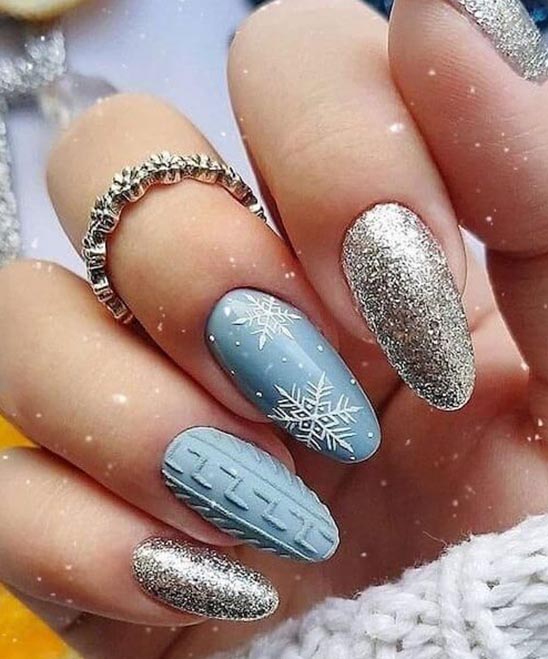 Baby Blue Acrylic Nails With Design