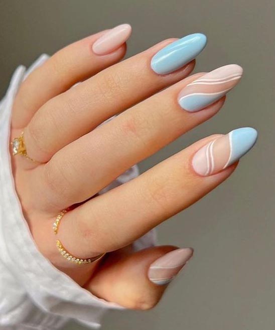 Baby Blue Coffin Nail Designs