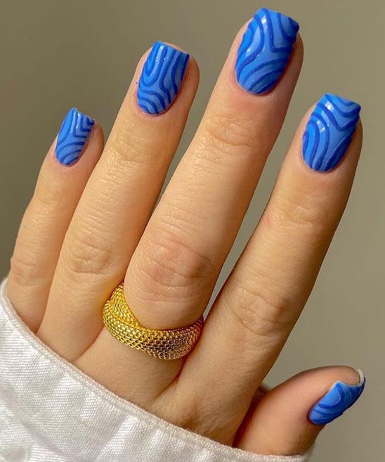 Baby Blue Design Nails