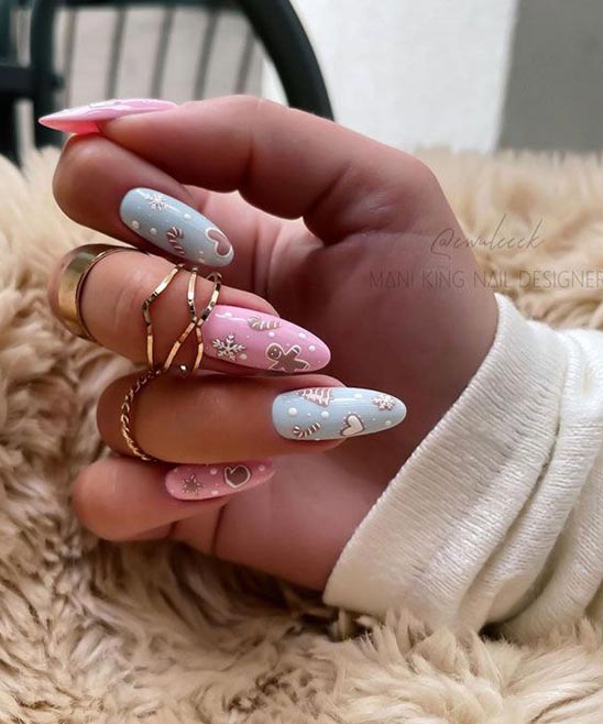 Baby Blue Nails With Designs