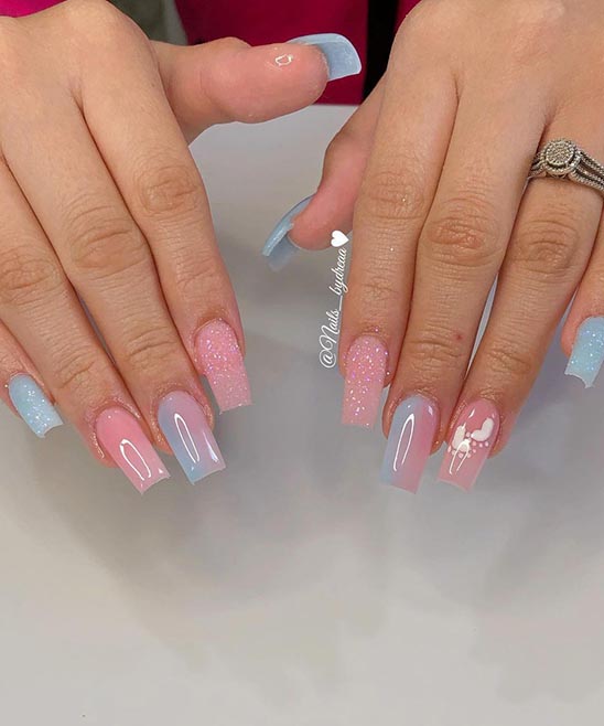 Baby Blue Nails With Designs