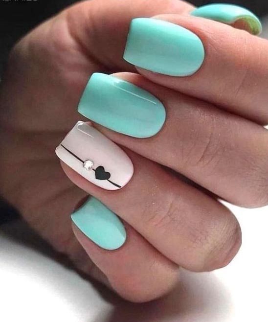 Baby Blue Nails With White Design