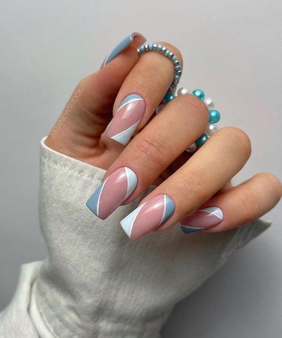 Baby Blue and Yellow Nail Designs