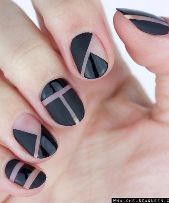 Black Matte Nail Polish Designs