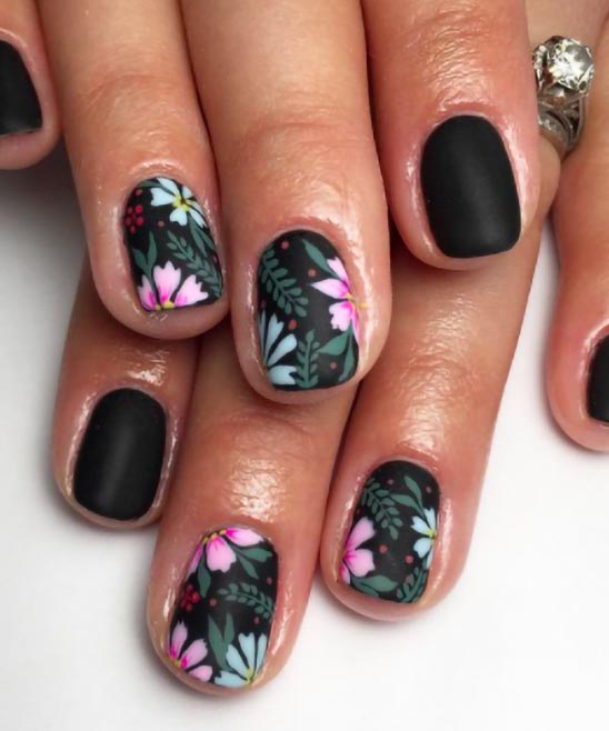 Black Nail Polish With Design