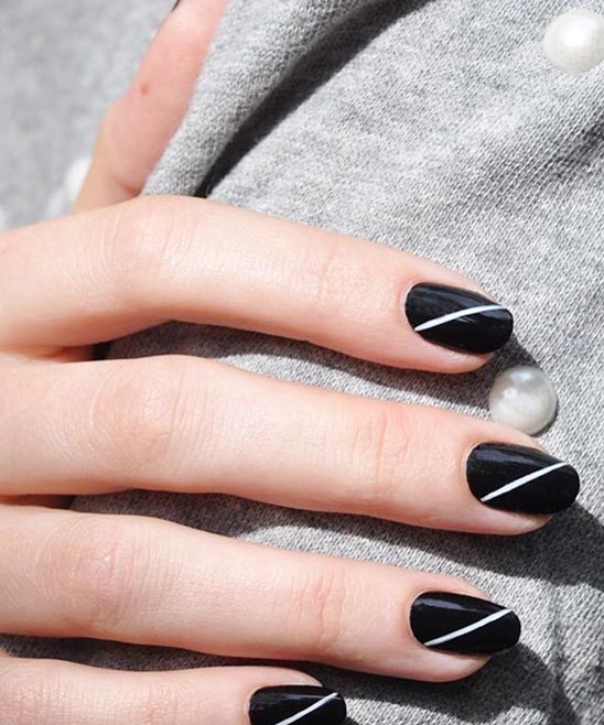 Black Nail Polish With Designs