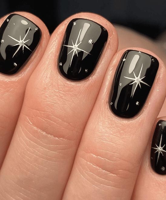 Black Polish Nail Art Designs