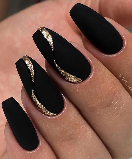 Black Red and Gold Nails