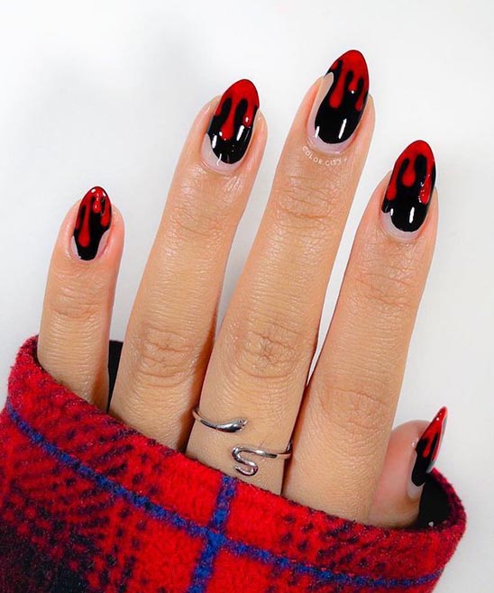 Black White and Red Nail Art