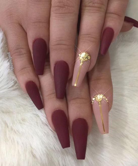 Black and Burgundy Nail Ideas