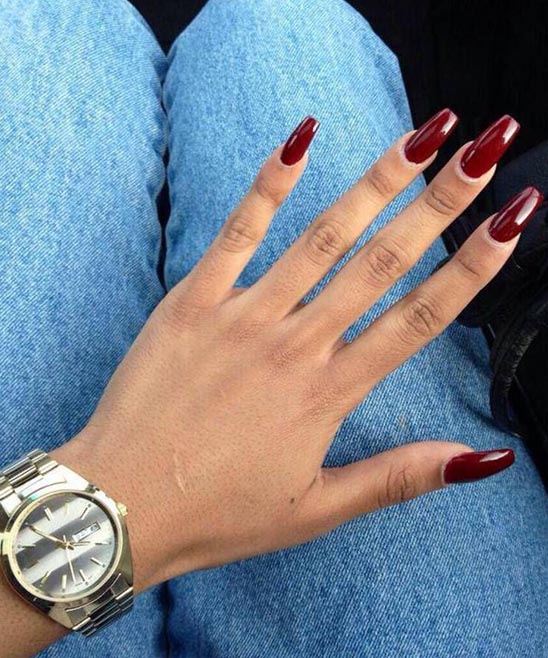 Black and Burgundy Nails