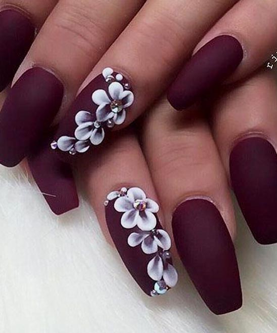 Black and Burgundy Ombre Nails