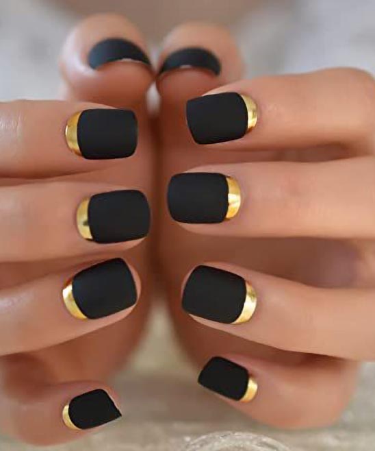Black and Gold Acrylic Nail Designs