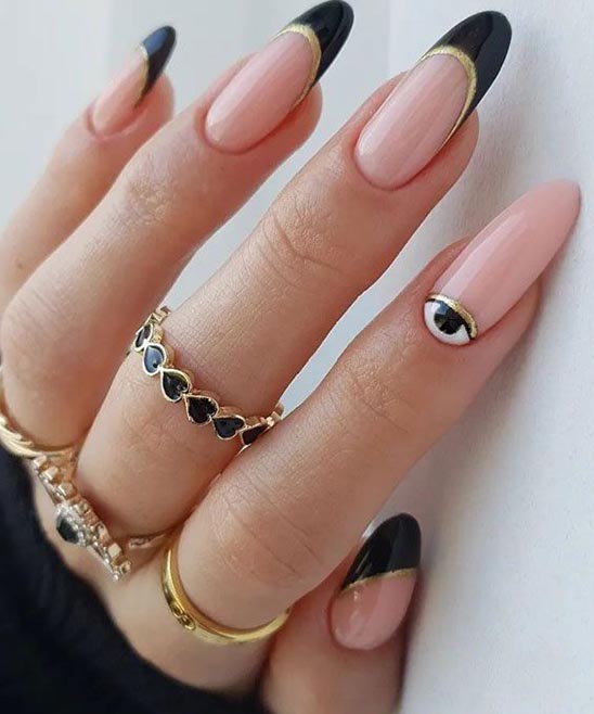 Black and Gold Chrome Nails