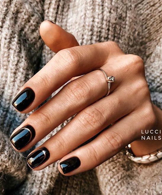 Black and Gold Gel Nails