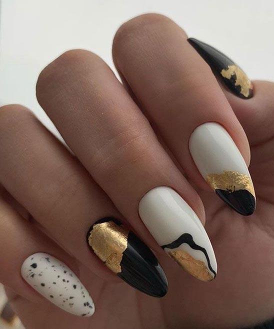 Black and Gold Halloween Nails