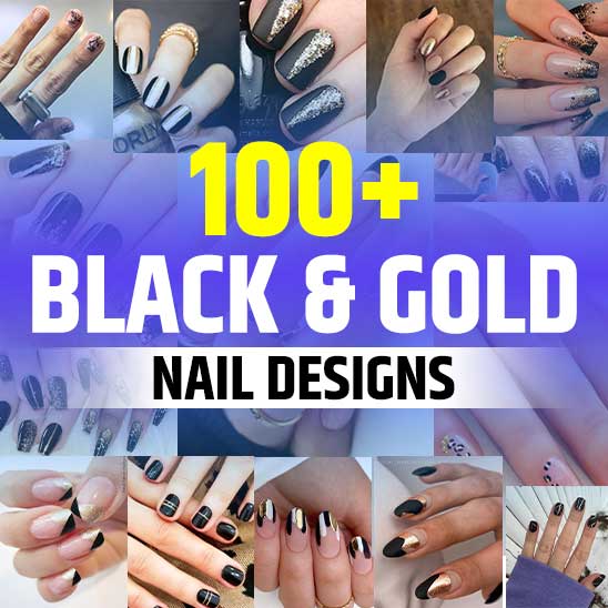 Black and Gold Nails