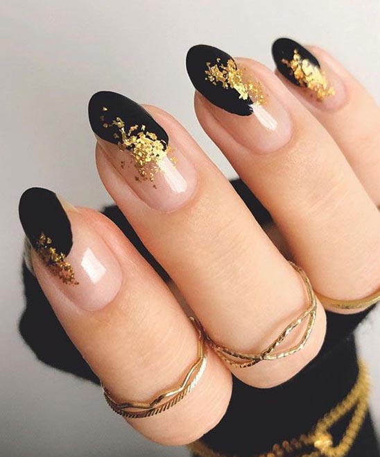 Black and Gold Press on Nails