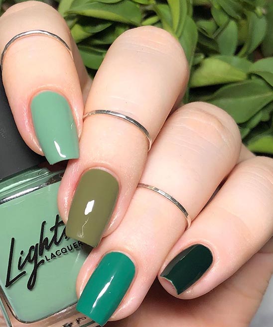 Black and Green Nails Design