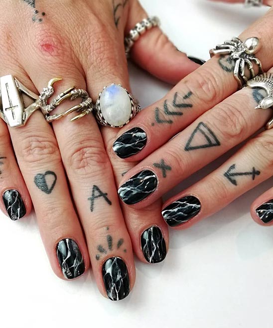50+ Black Marble Nails (2024) - TailoringinHindi