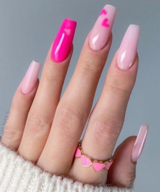 Black and Pink Coffin Nails
