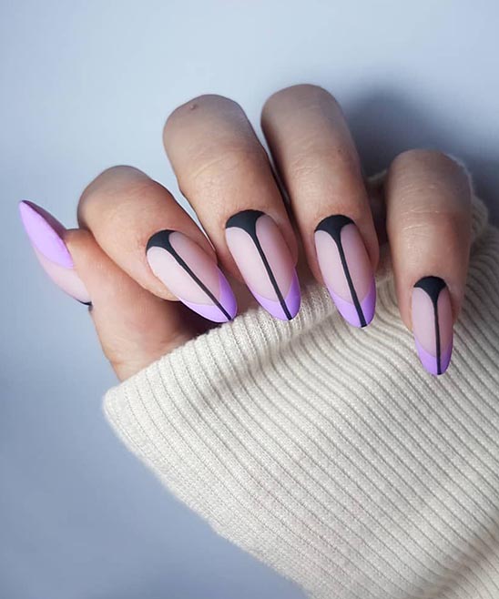 Black and Purple Nail Designs
