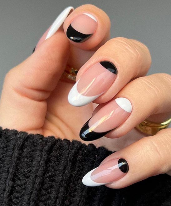 Black and Red French Tip Nail Designs