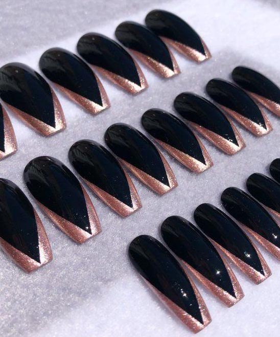 Black and Rose Gold Nail Ideas