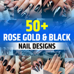 Black and Rose Gold Nails