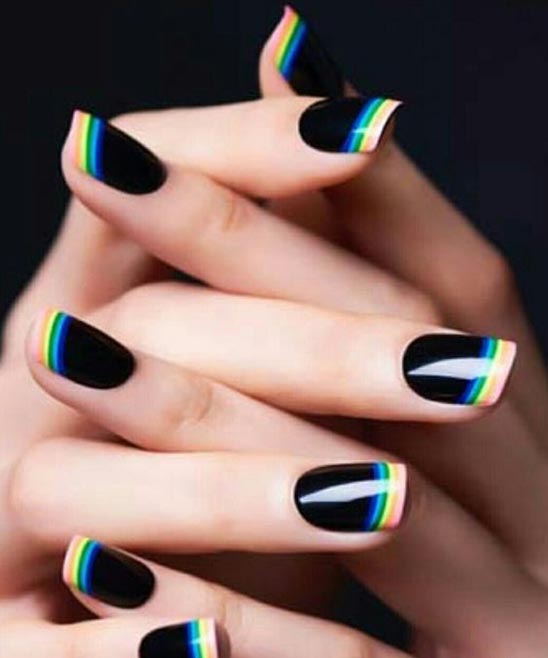 Black and Silver Nail Polish Design