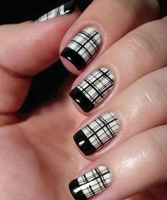 Black and White French Camo Nails