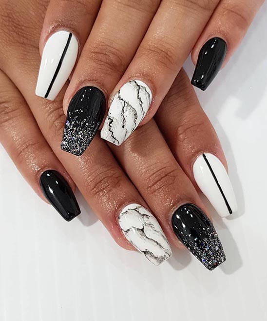 Black and White French Manicure Nail Designs