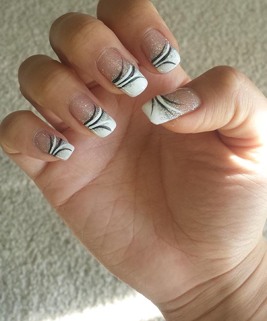 Black and White French Nail Art