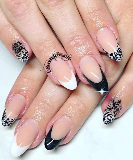 Black and White French Nail Designs