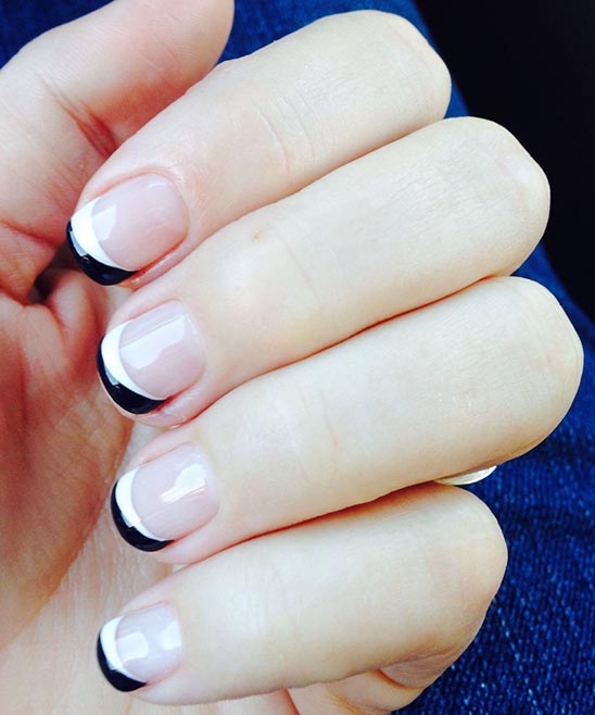 Black and White French Nail