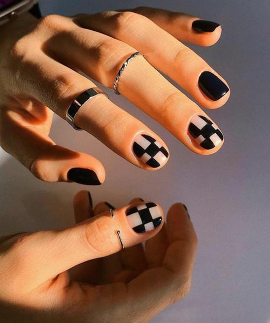 Black and White Halloween Nails