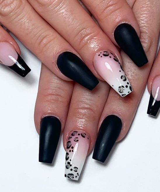 Black and White Marble Nails
