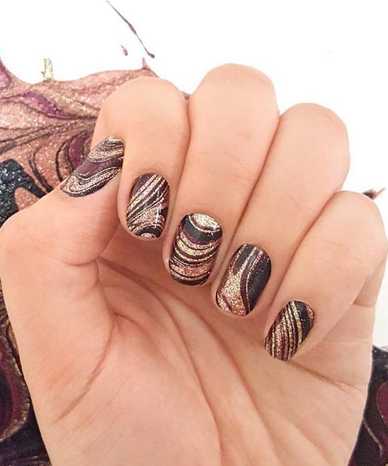 Black and White Marble Nails